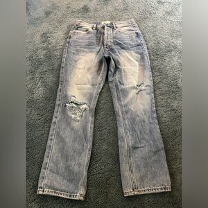 Light colored cropped jeans